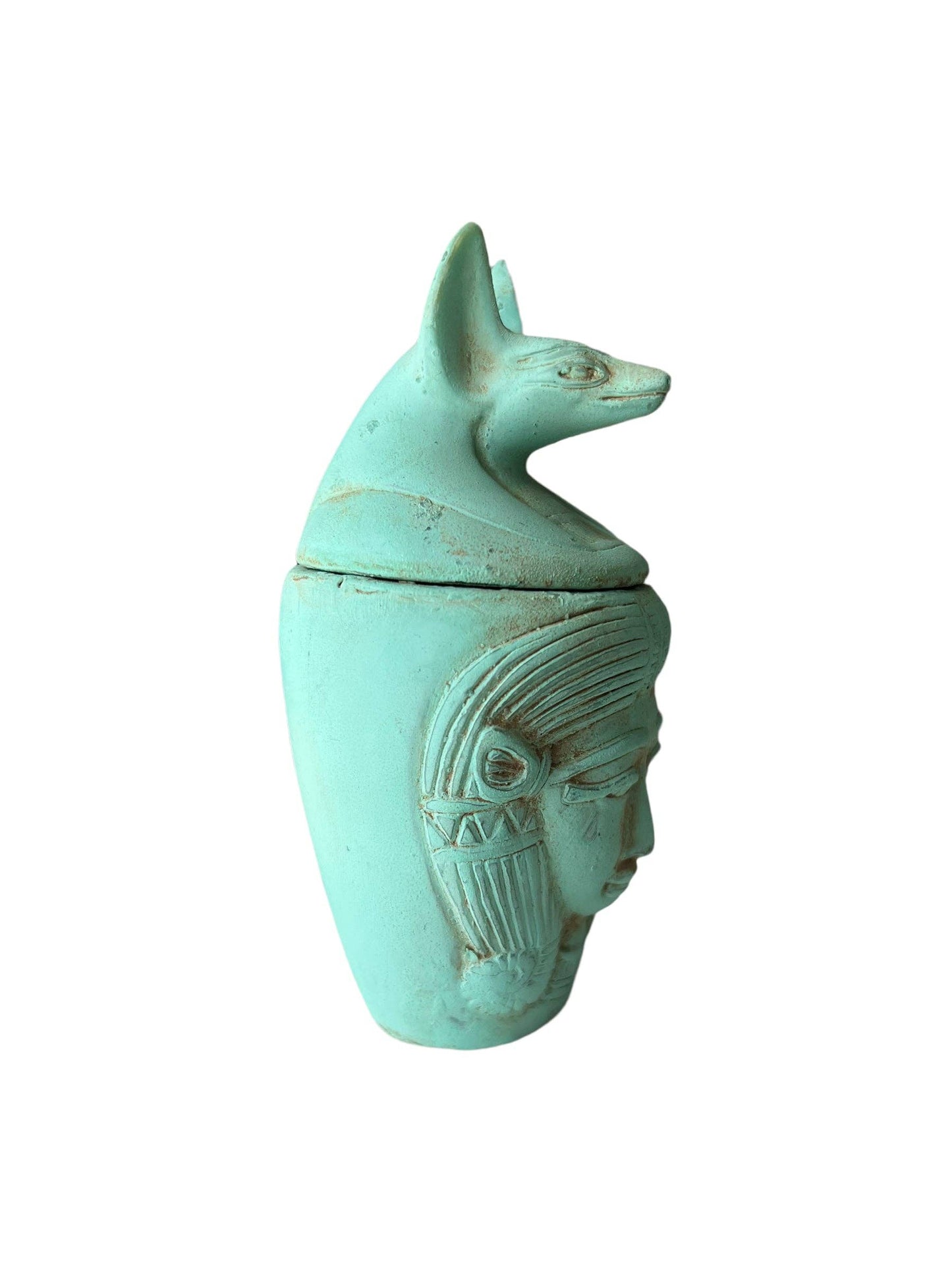 Canonic Jar, Duamutef and Hathor Turquoise Basalt