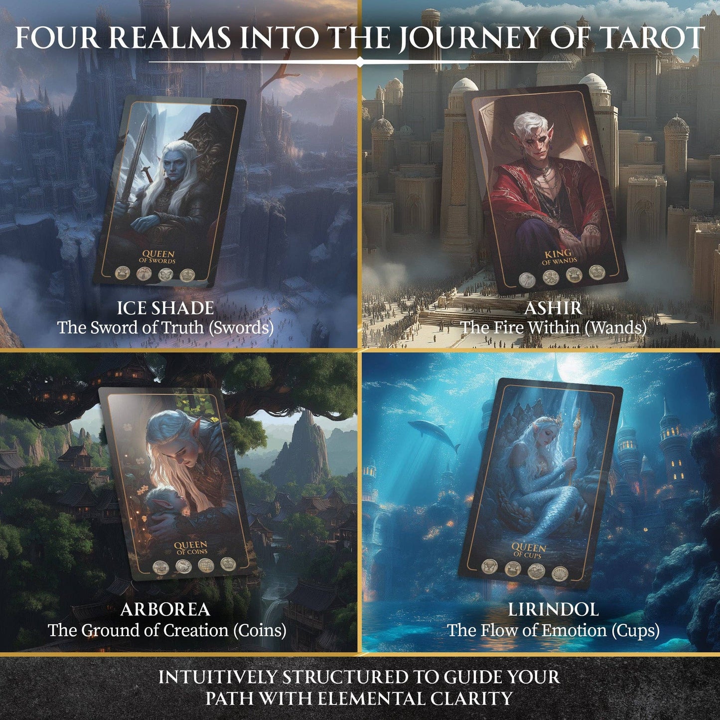 TALISMAN Edition of Tarot of Sacred Kingdoms Deck & Guidebook