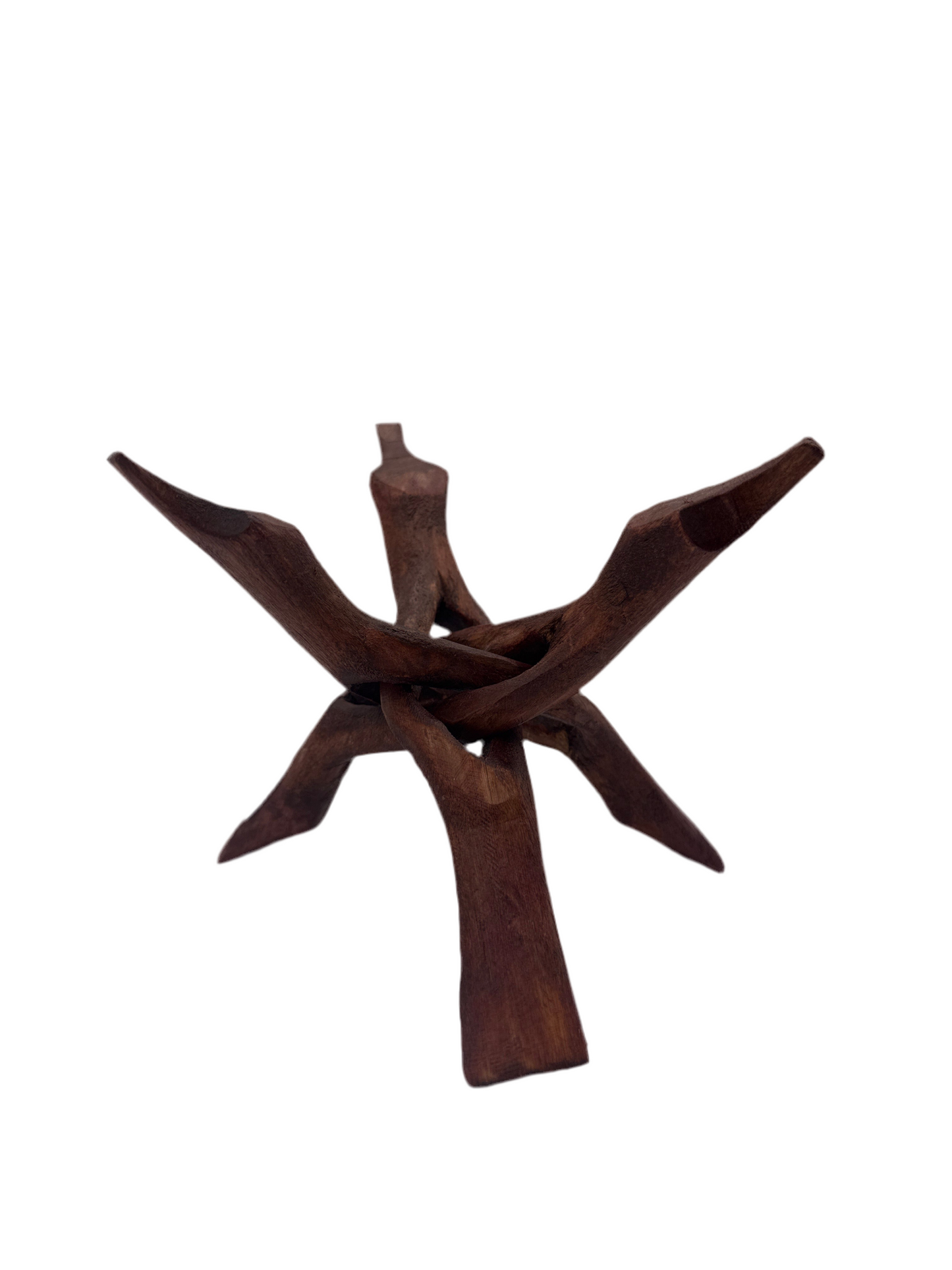 Wood Sphere Stand Tripod Stand 6"
