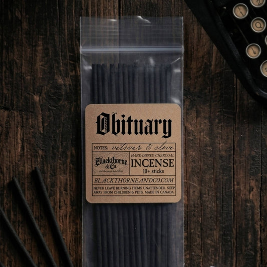 Obituary incense sticks |  vegan gothic ritual incense
