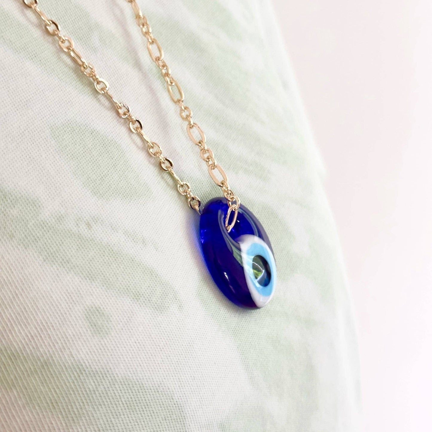 Blue Glass Evil Eye Necklace