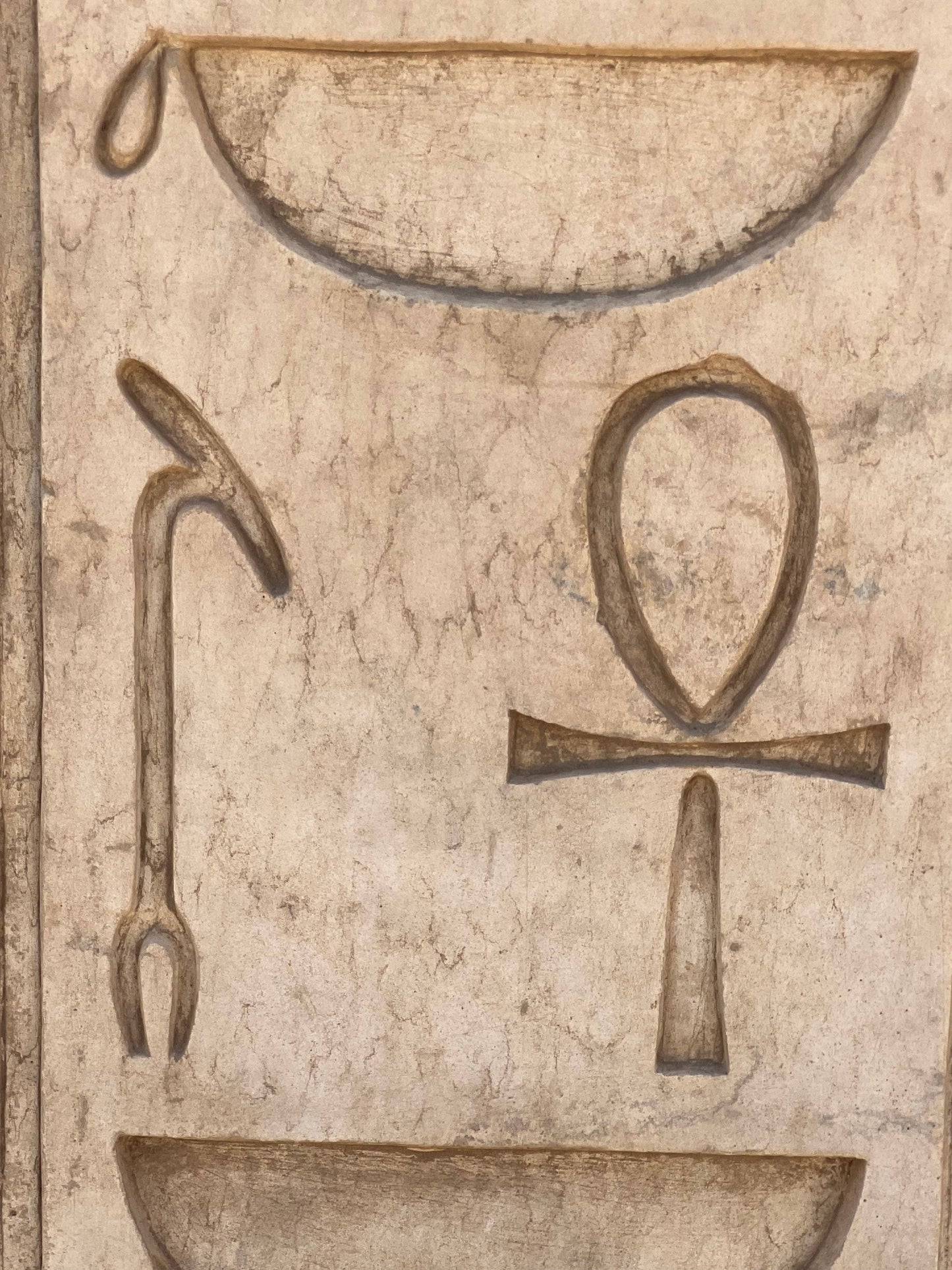 Ankh - Key of Life with Wings White Alabaster