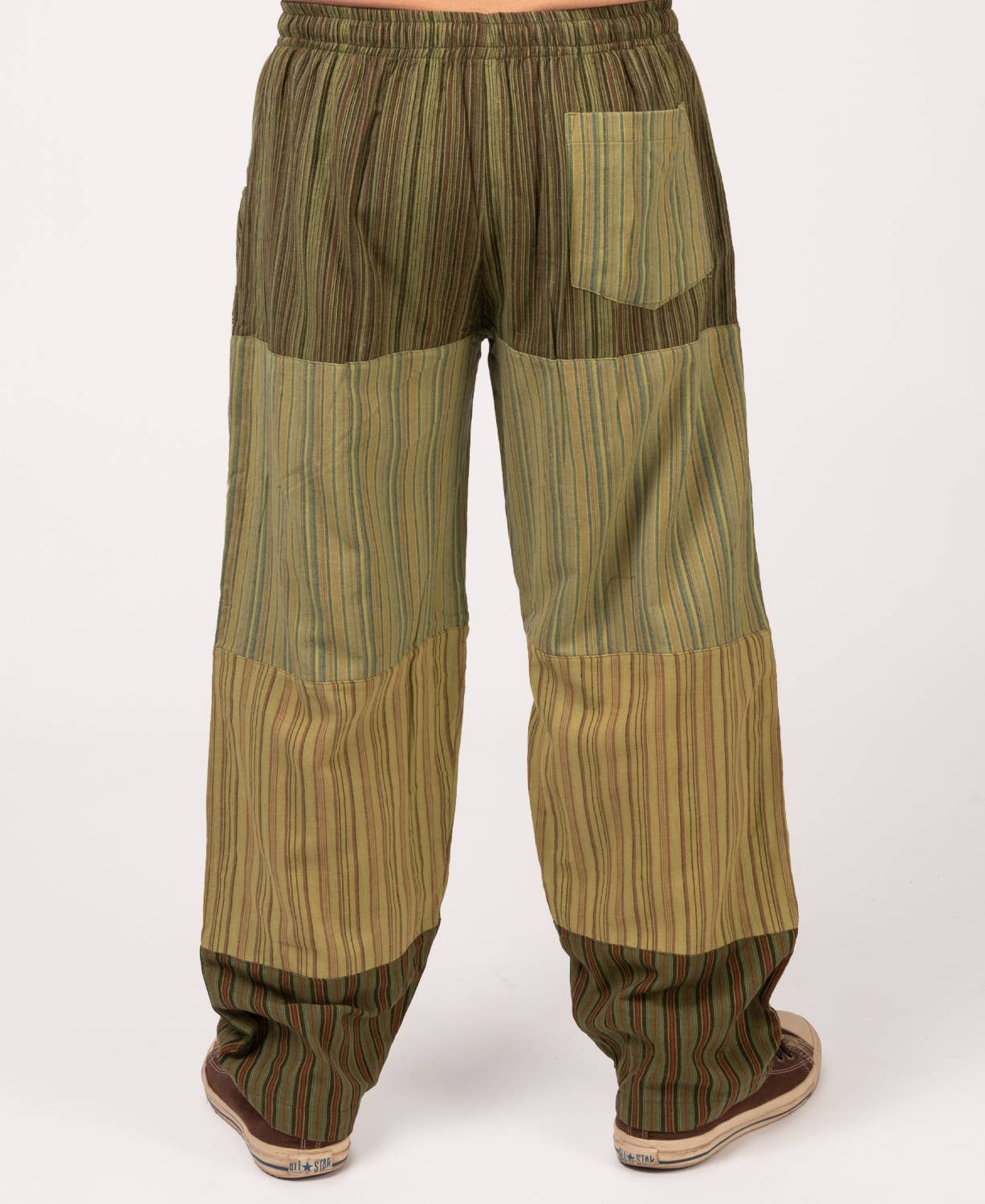 Patchwork Pants - Green: XXL