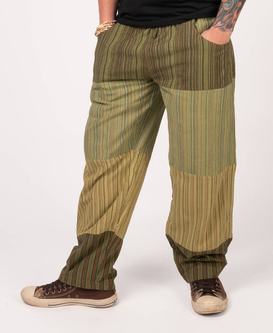 Patchwork Pants - Green: SM
