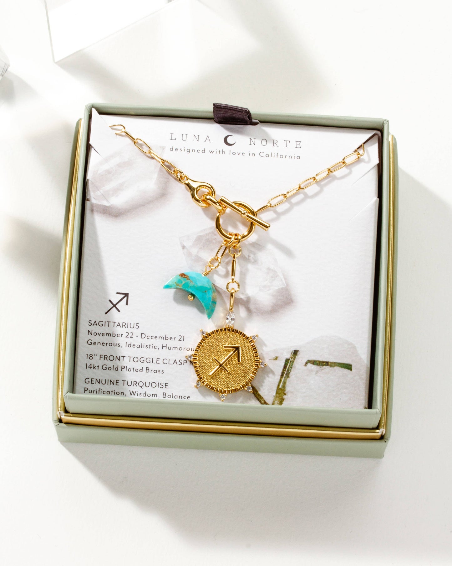 Sagittarius Lunar Front Toggle Zodiac Neck