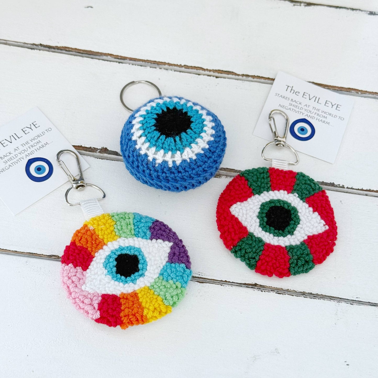 Mini Crochet Evil Eye Keychain - Nazar Amulet