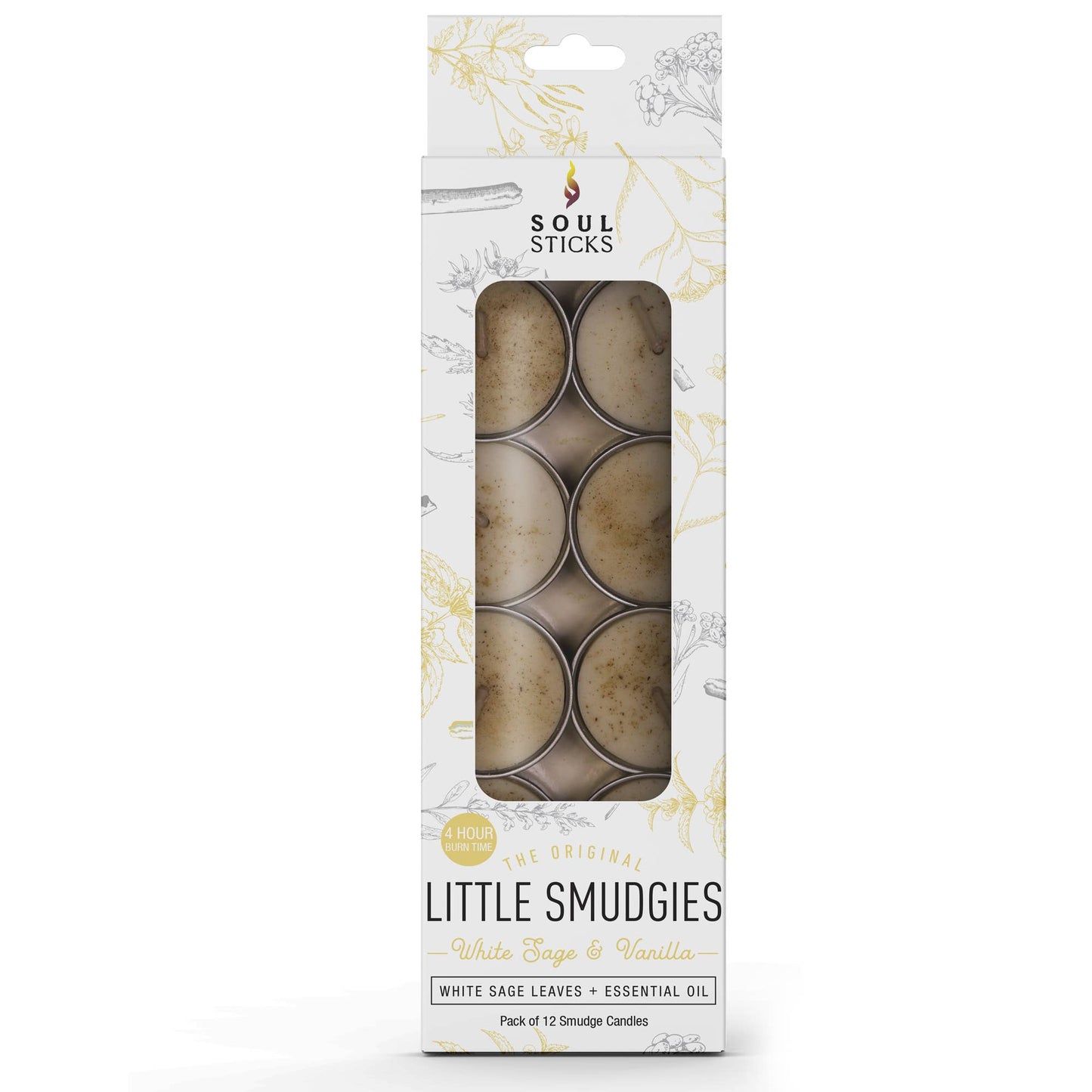 'Little Smudgies' White Sage & Vanilla Smudge Candles (12)
