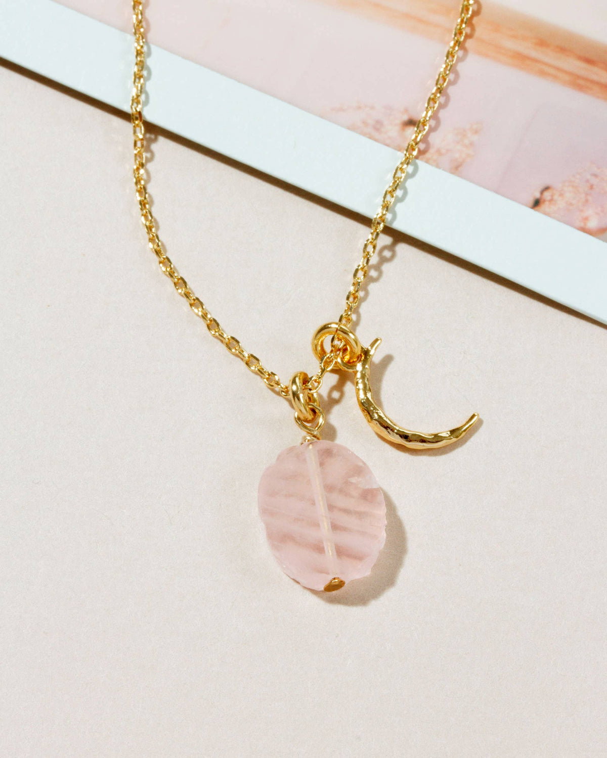 Celestial Being Necklace- Rose Quartz