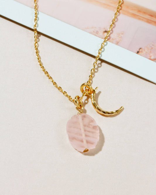 Celestial Being Necklace- Rose Quartz