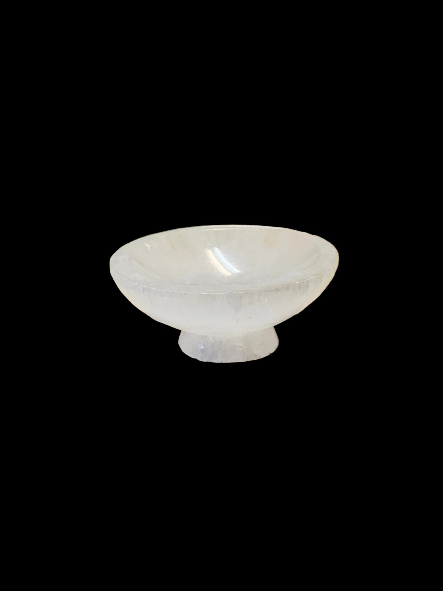 Selenite Bowl Round with Stand Mini