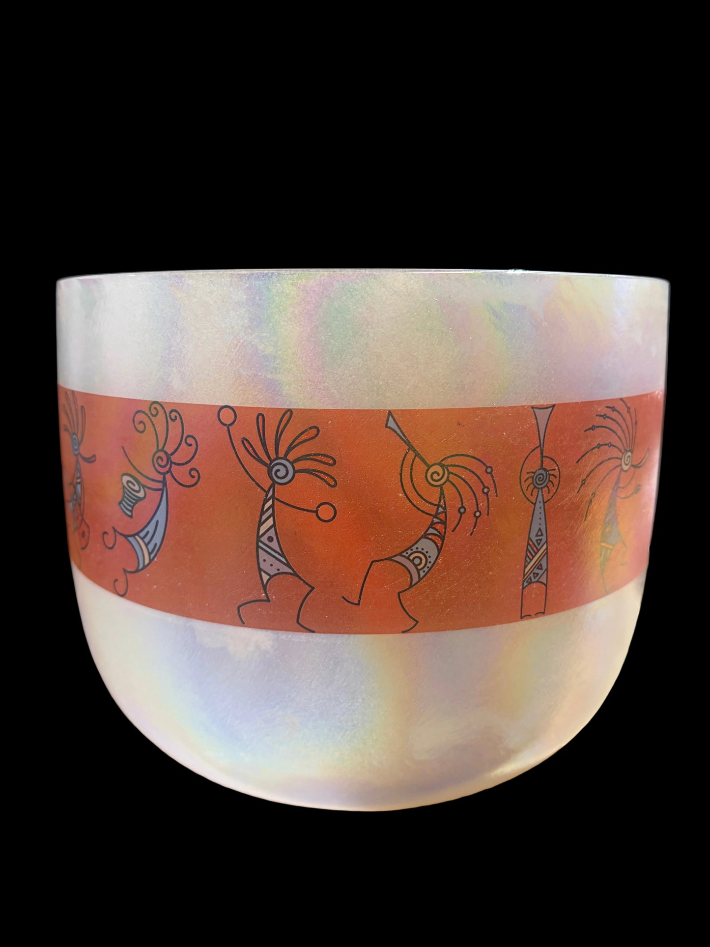 Crystal Singing Bowl 10" Kokopelli