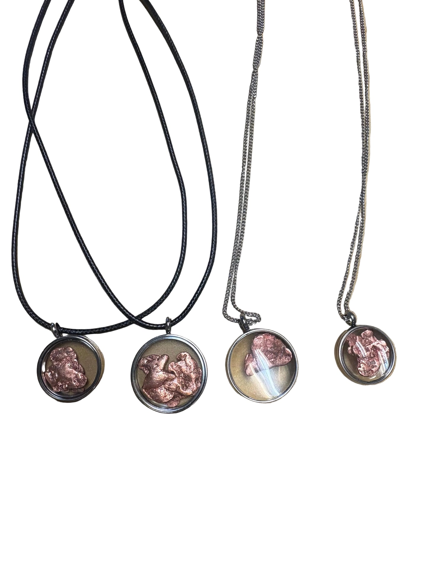 Copper Floating Locket Necklace Small