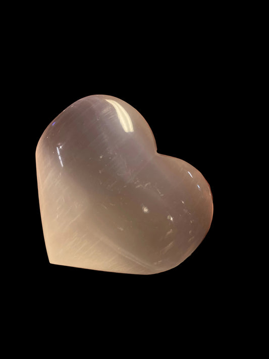 Selenite Heart Palmstone 2.5" x 2"