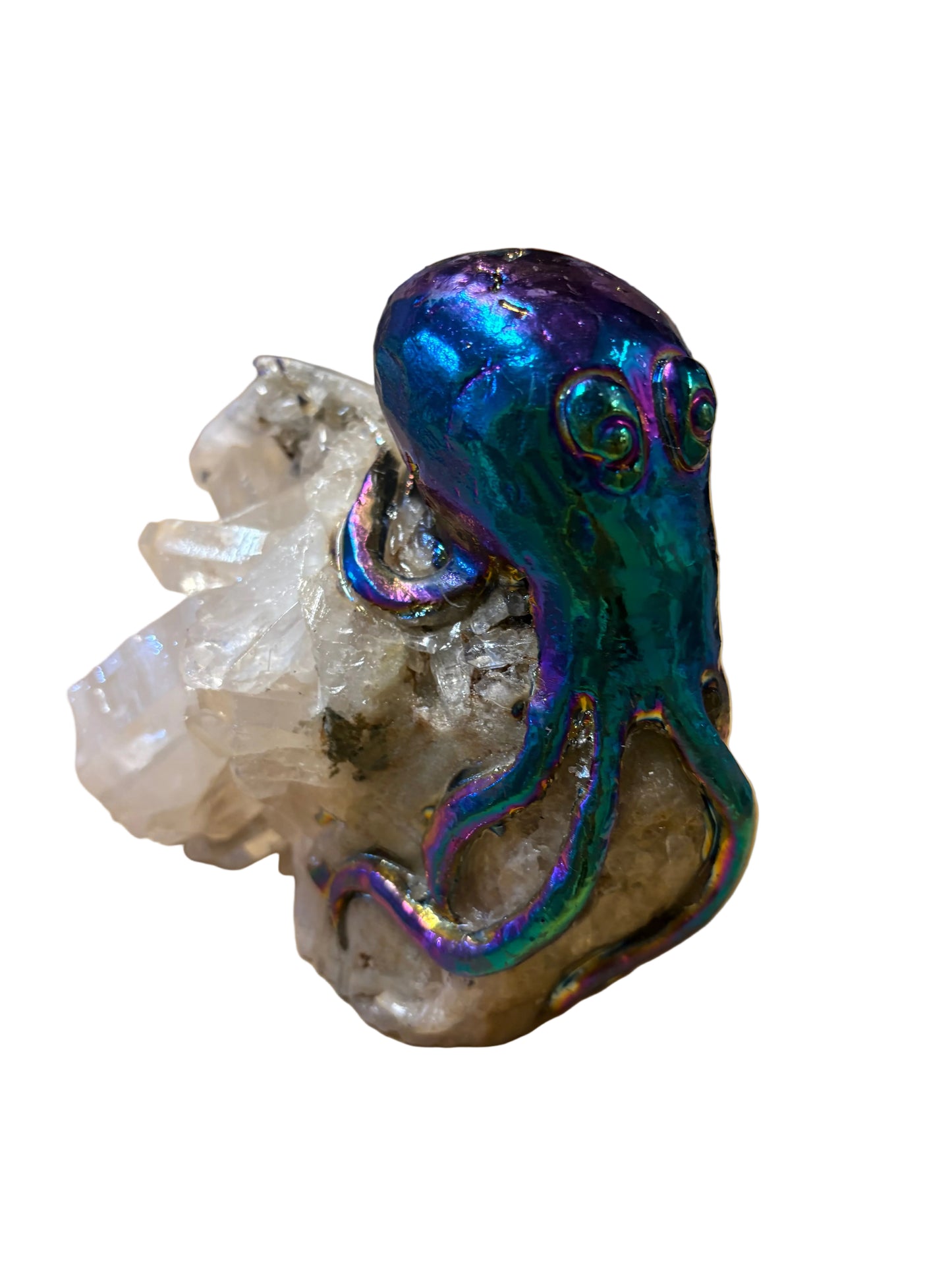 Titanium Octopus on Quartz Cluster