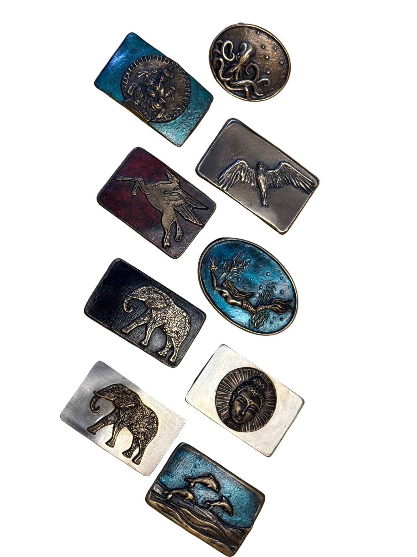 Belt Buckle Waterhorse Bronze by Elaine Hansard