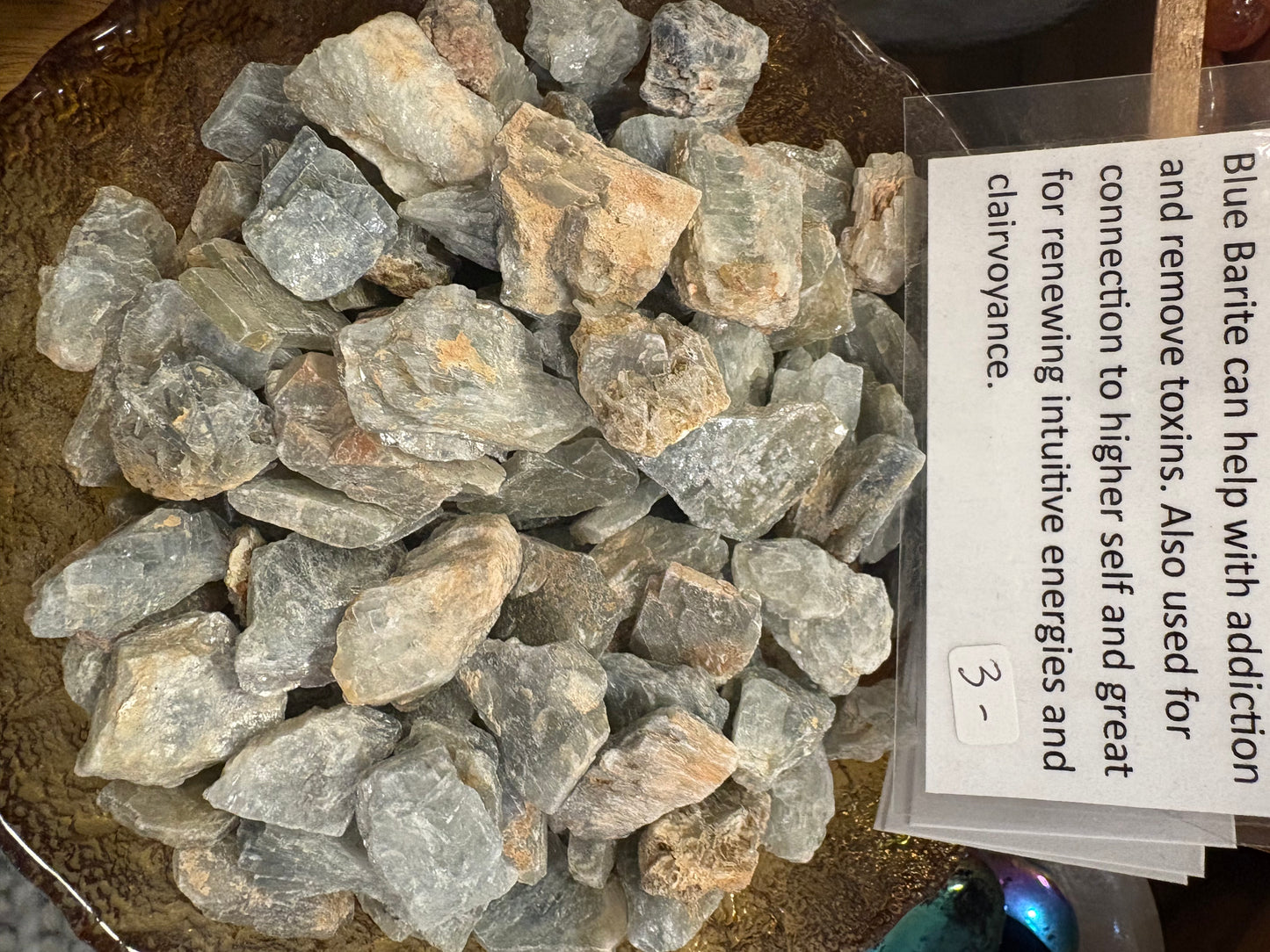 Blue Barite Tumbled