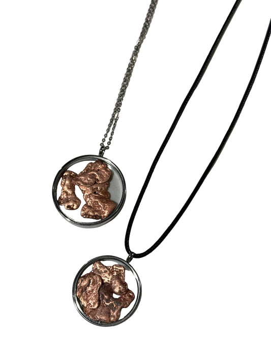 Copper Floating Locket Necklace Medium