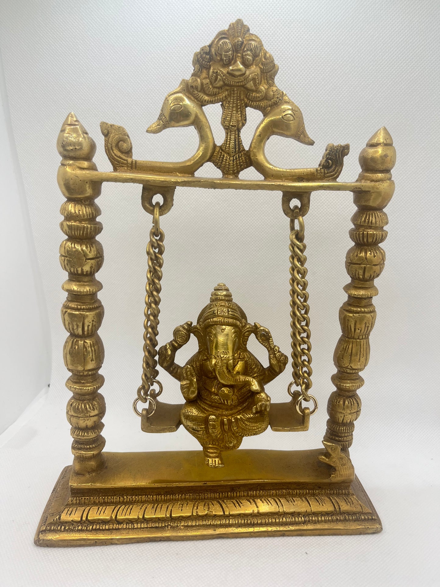 Ganesh on Swing Brass Statue