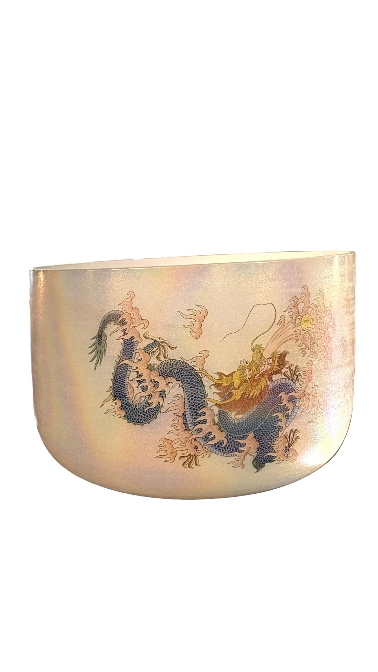Crystal Singing Bowl 12" Blue Dragon