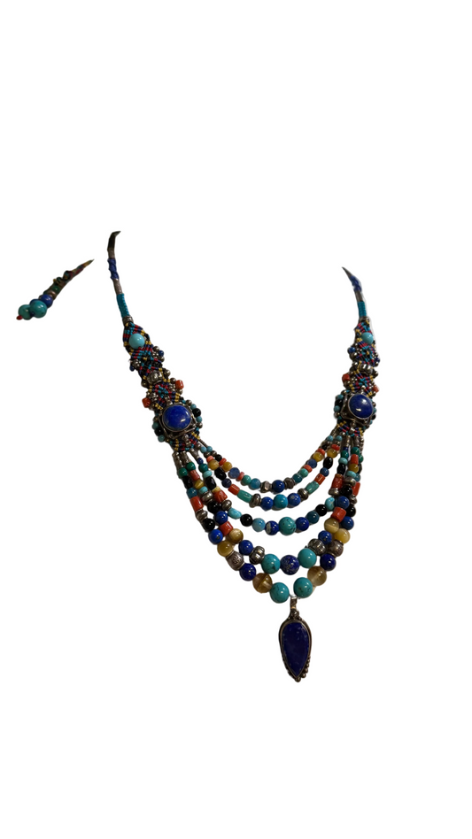 Multistrand Lapis Necklace