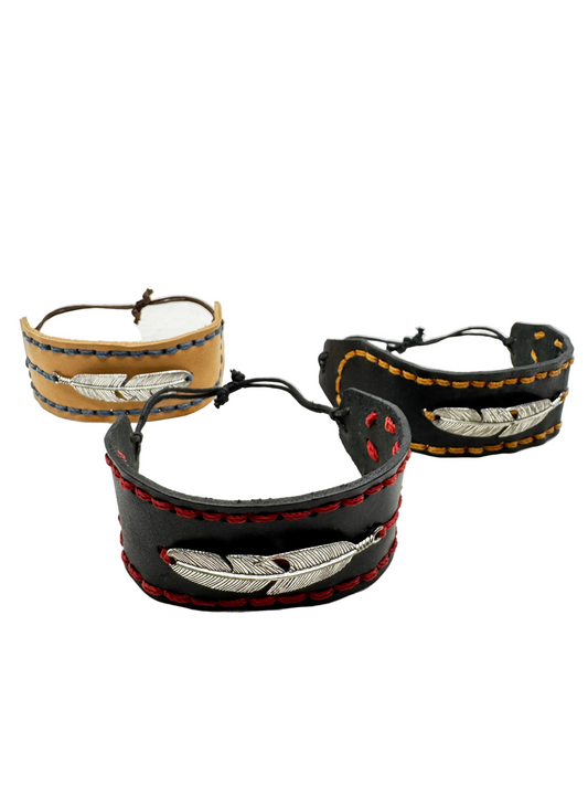 Feather Leather Bracelet
