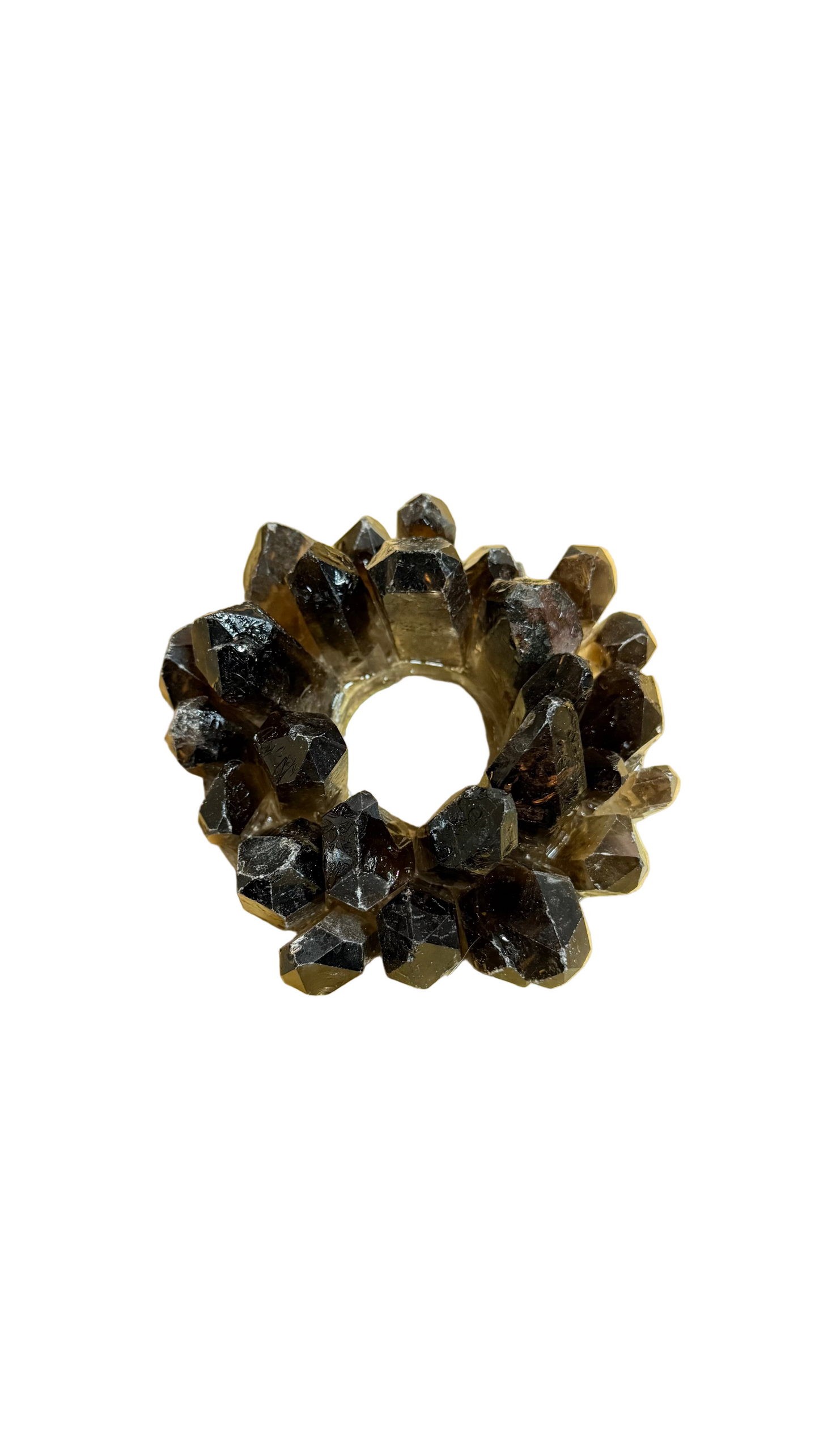 Raw Quartz Point Candle Holder