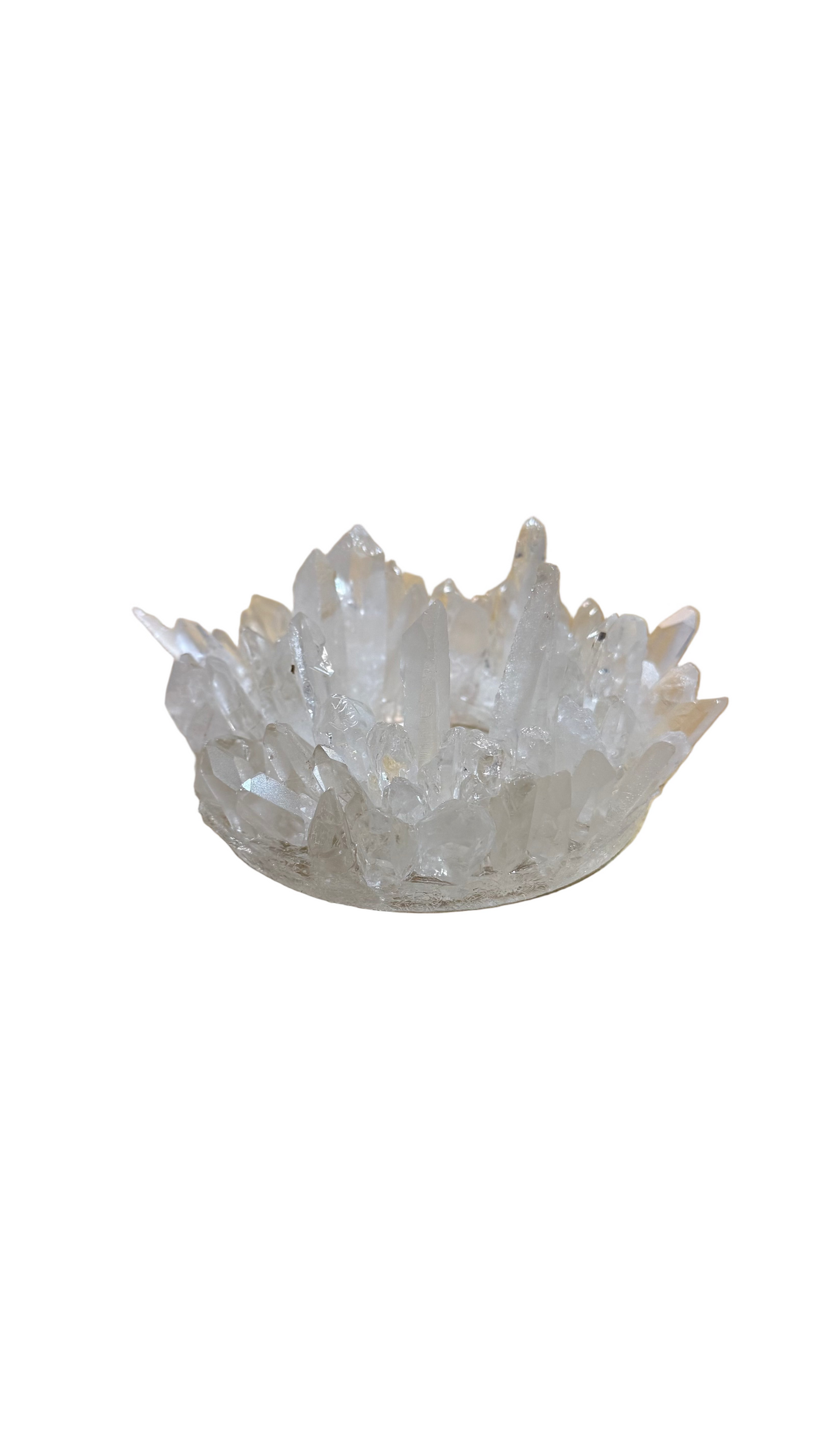Raw Quartz Point Candle Holder