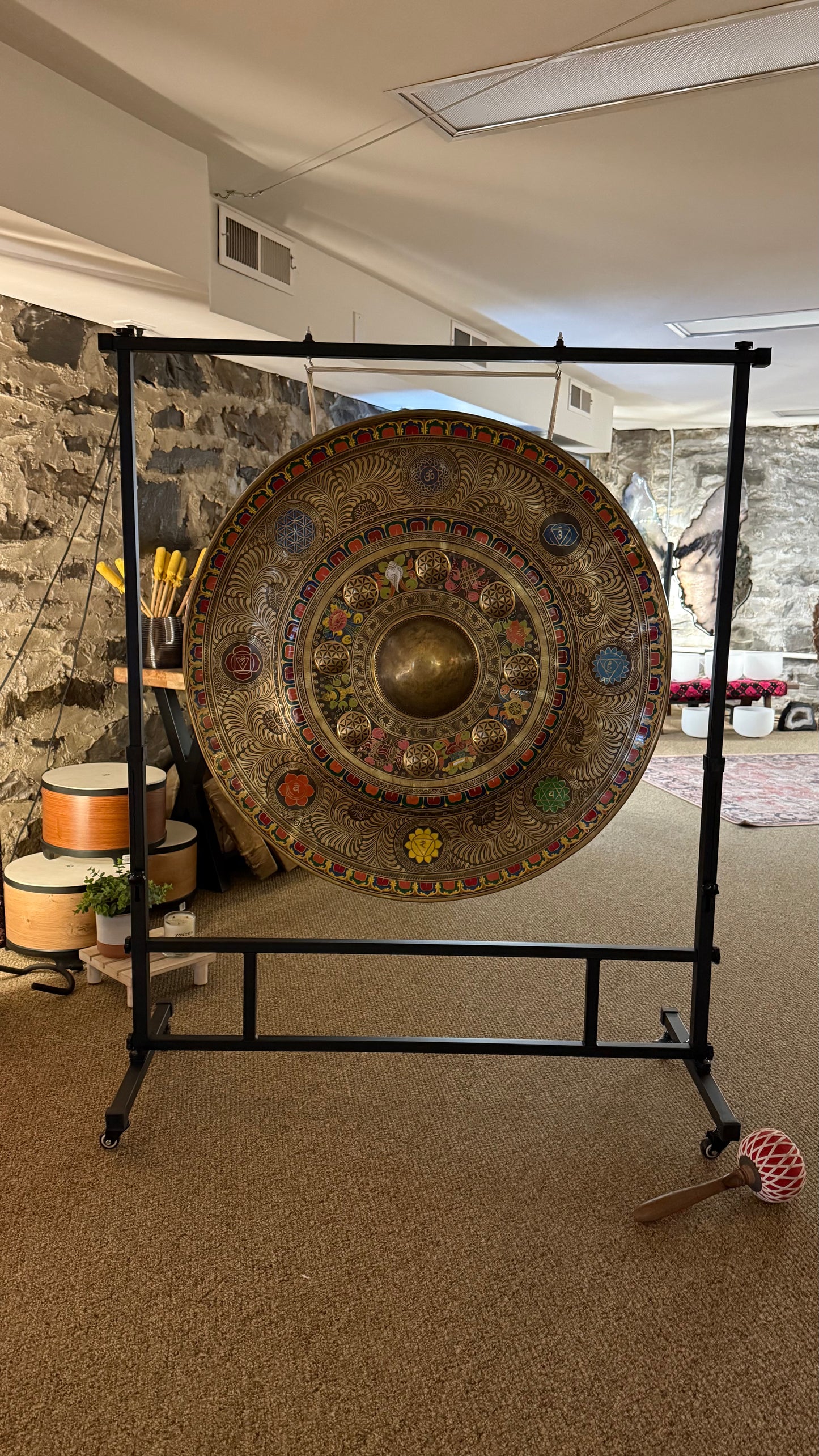 Dimpled Gong 39" Atma Buti with Stand and Mallet
