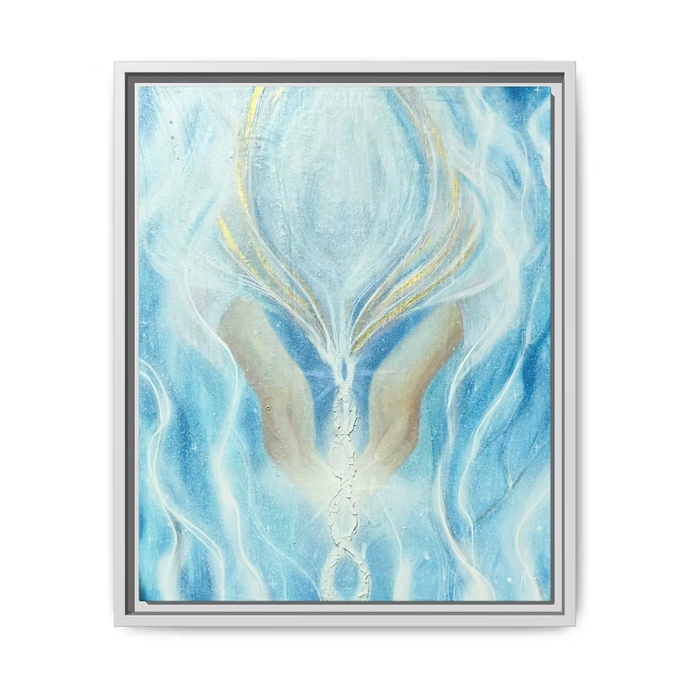 Light Lineage Framed Canvas Print - Teresa