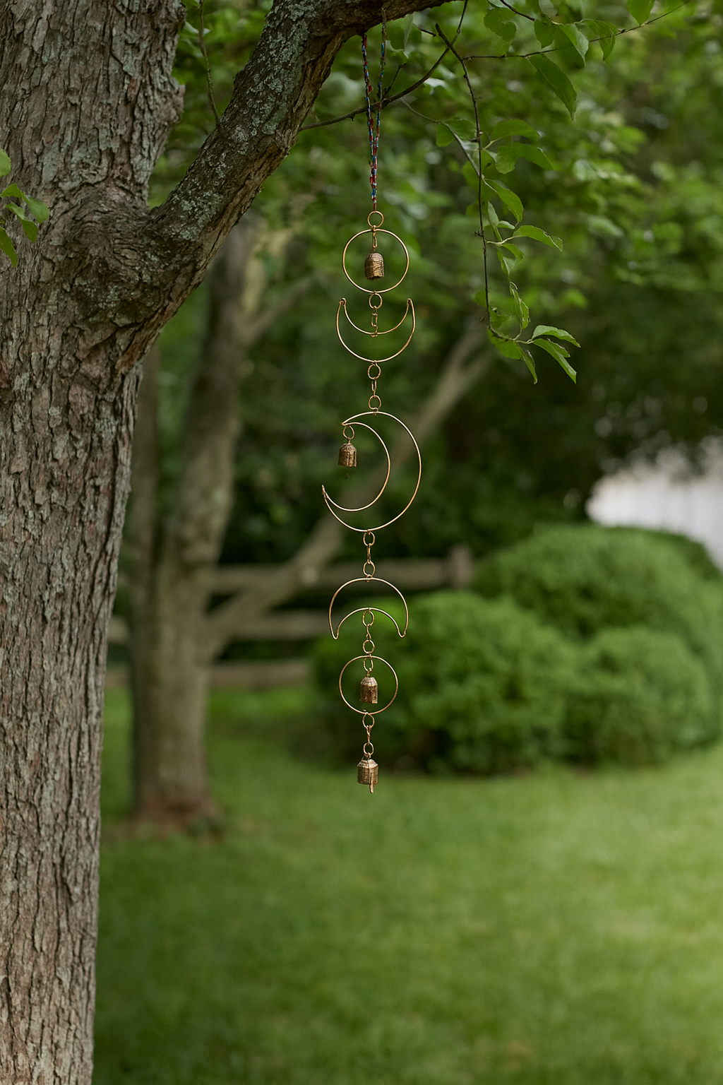 Indukala Large Moon Phase Bell Wind Chime - Home Decor