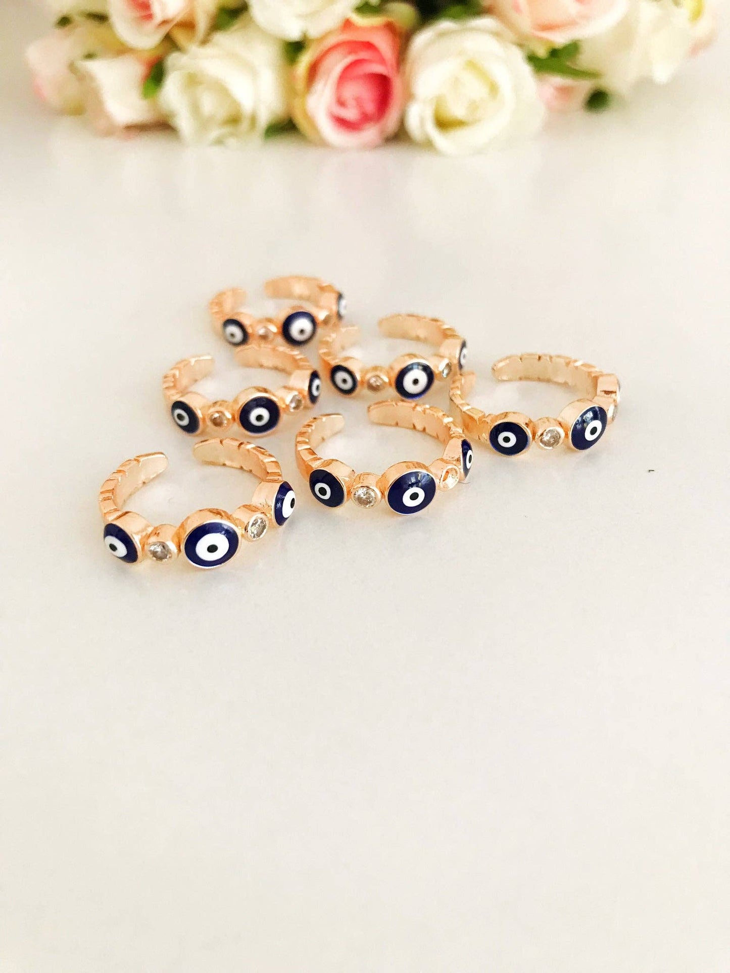 Greek Blue Evil Eye Ring