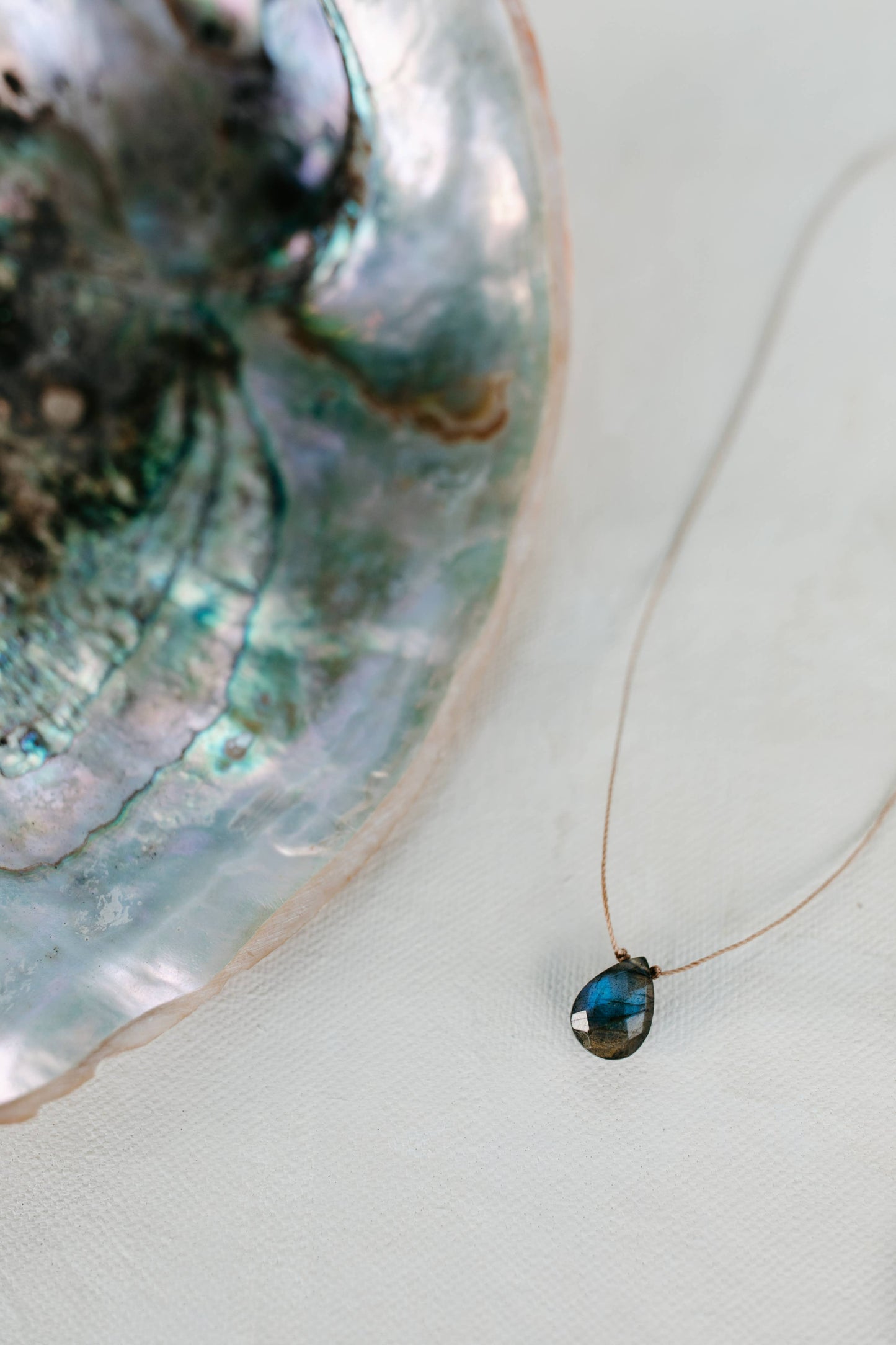 Labradorite Faceted Teardrop Necklace 16, 18 or 20"