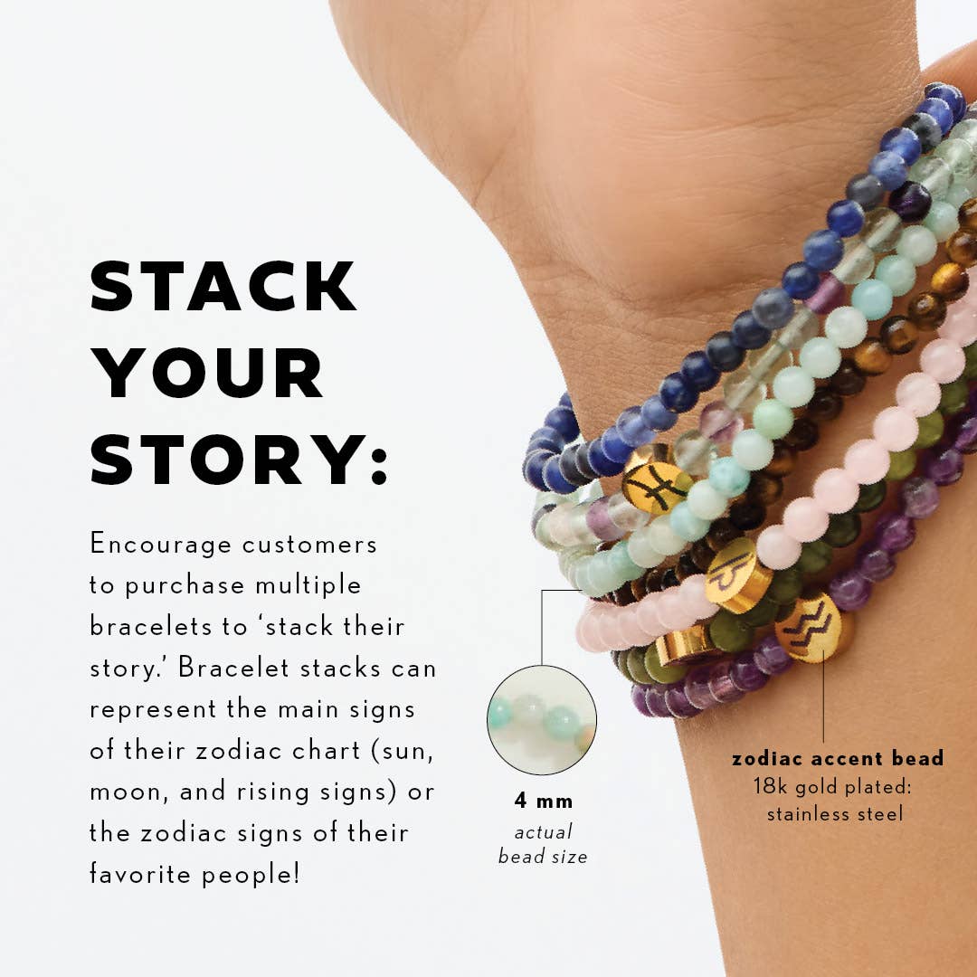Leo Mini Zodiac Bracelet – 4mm Crystal Beads