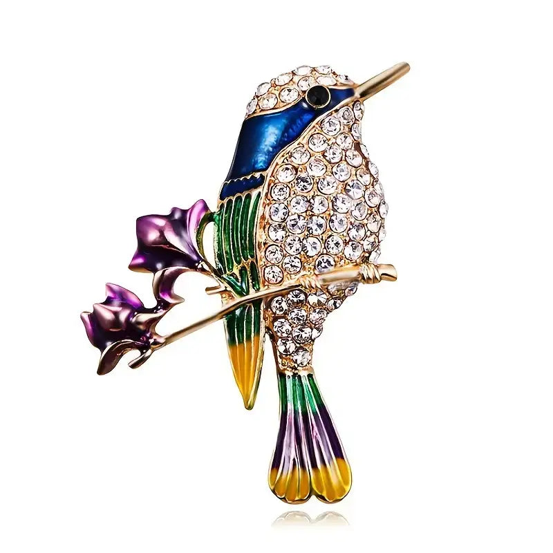 Elegant Brooch Pins Collection - Hummingbirds, Owls, Bugs
