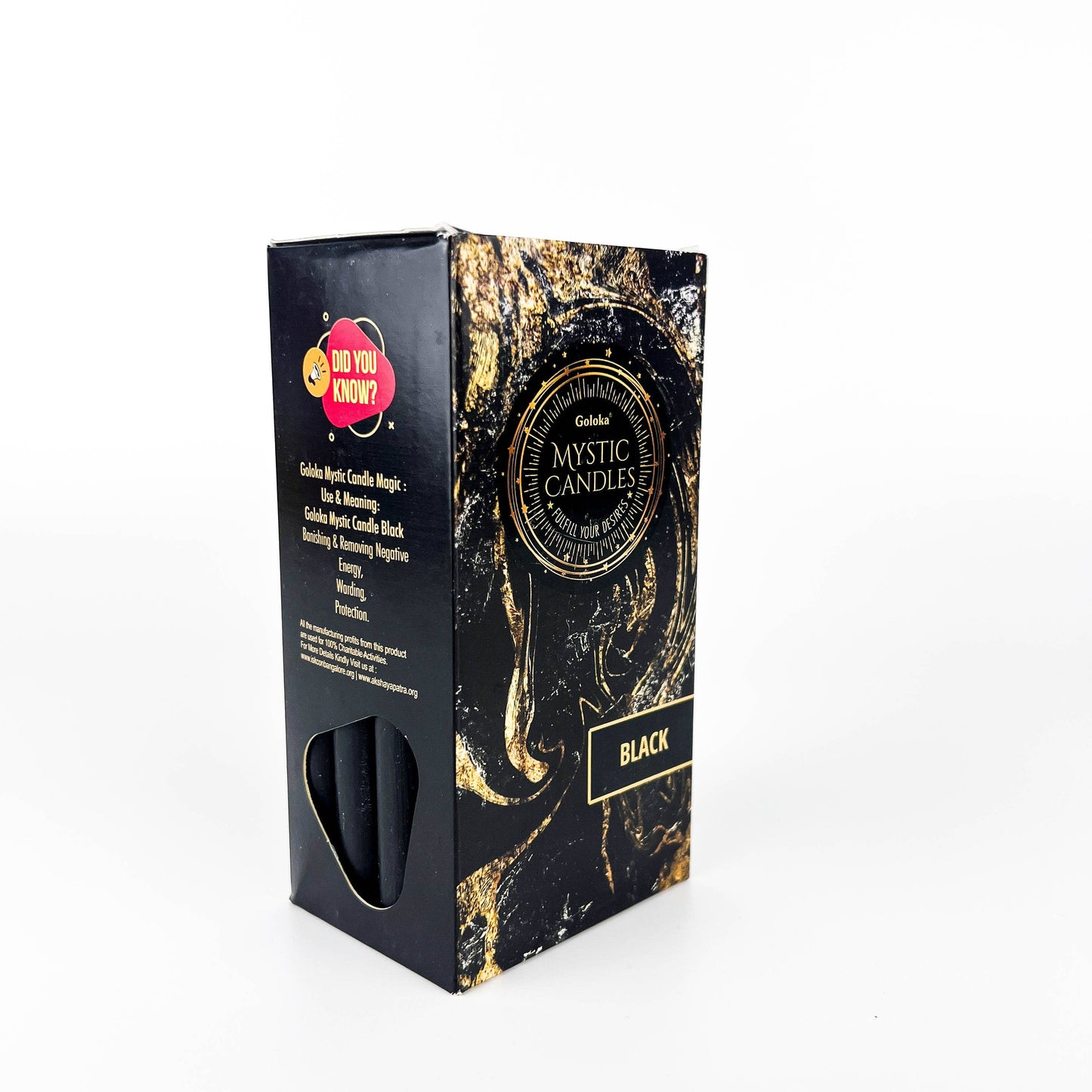 Goloka Black Mini Ritual Candle (Pack Of 20) - 0.5"X5"