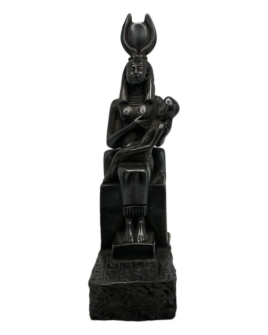 Isis with Baby Horus Black Basalt