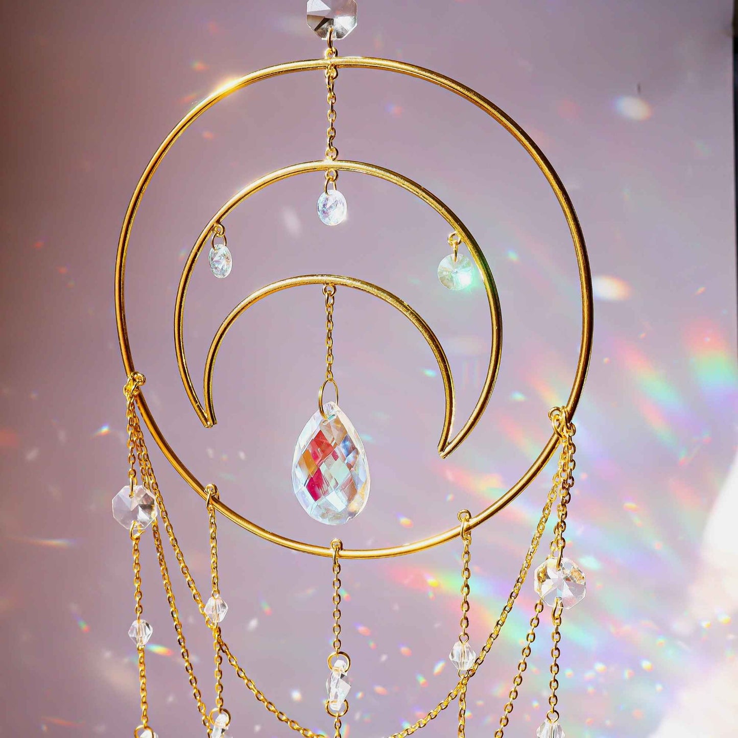 Celestial Suncatcher - Boho Rainbow Prism Decor