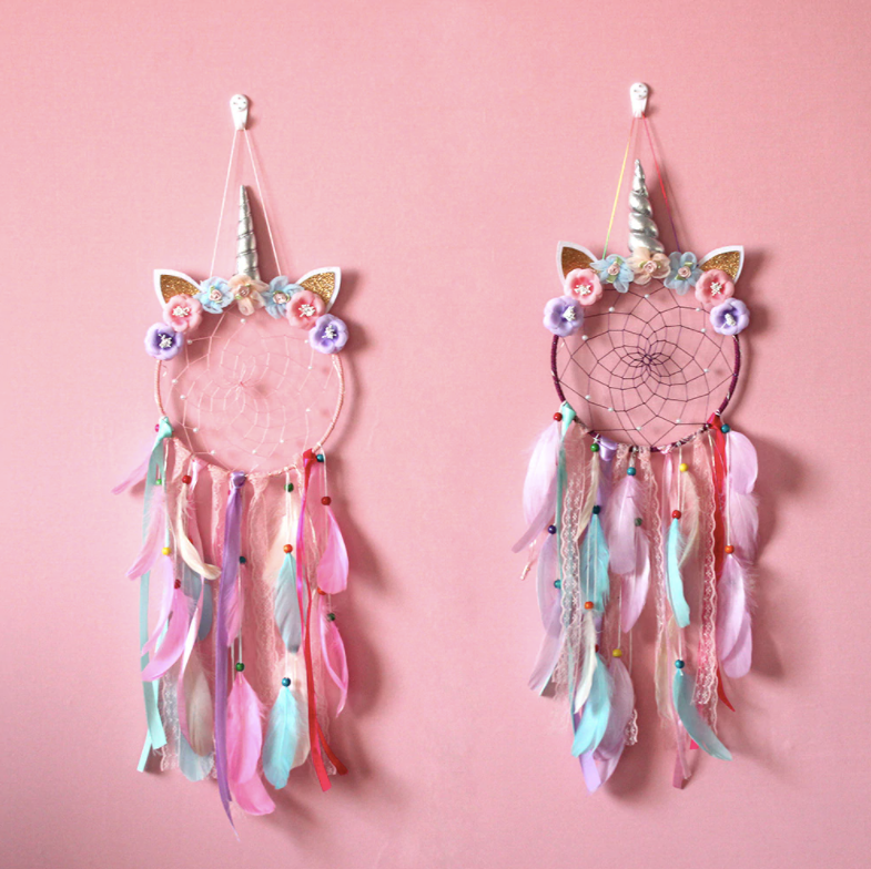 Cute Unicorn Dreamcatcher Wall Art