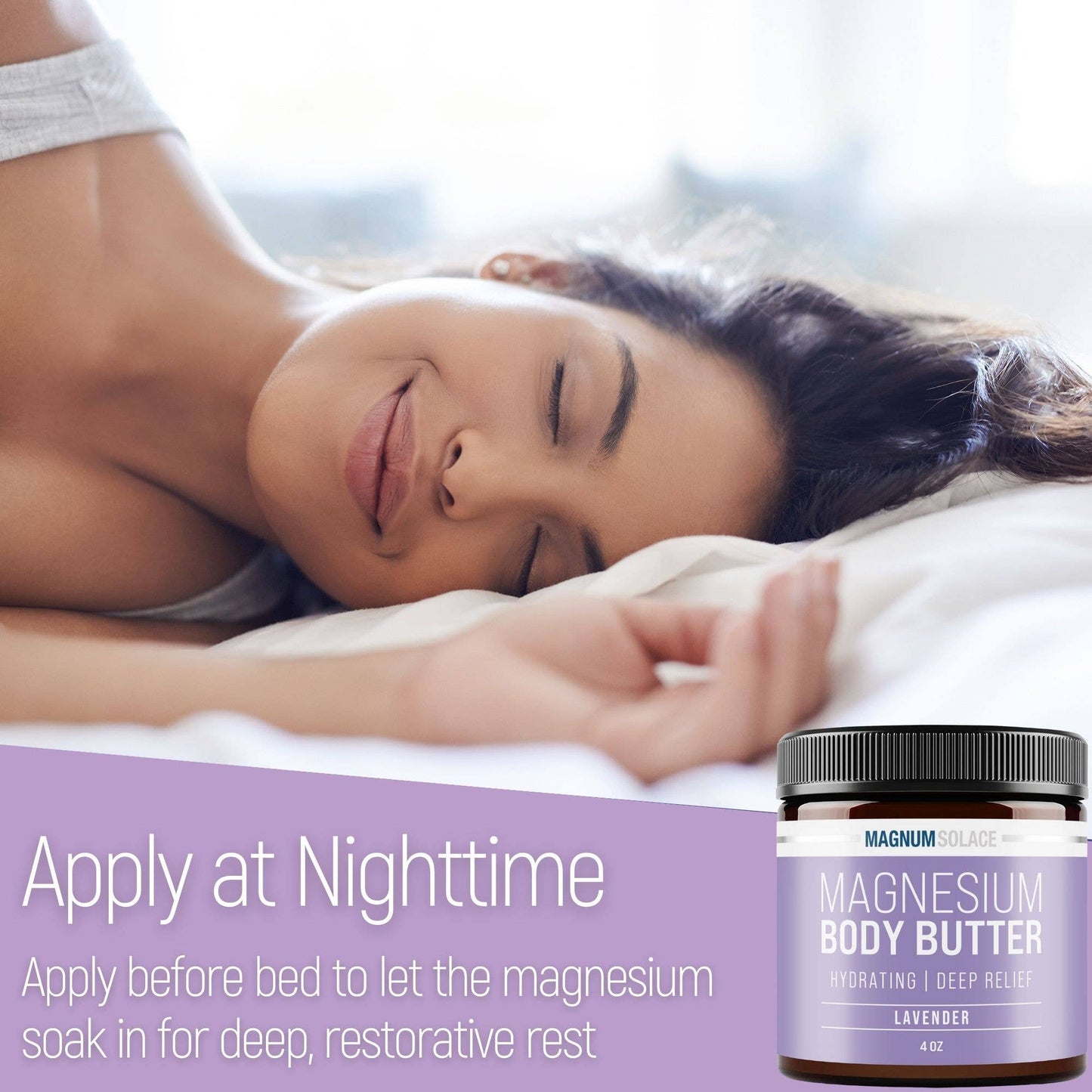 Magnesium Body Butter for Better Sleep - Lavender 5 oz