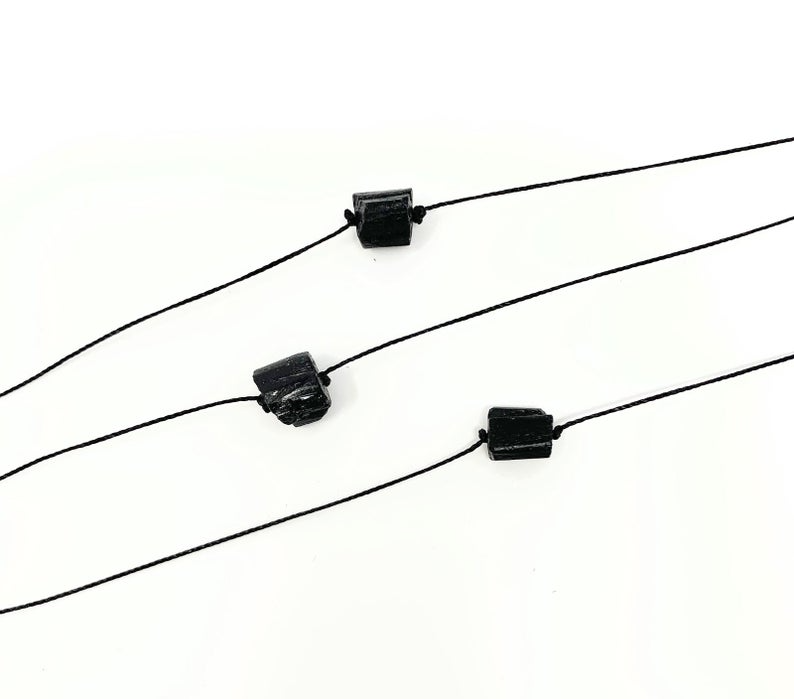Raw Black Tourmaline Necklace