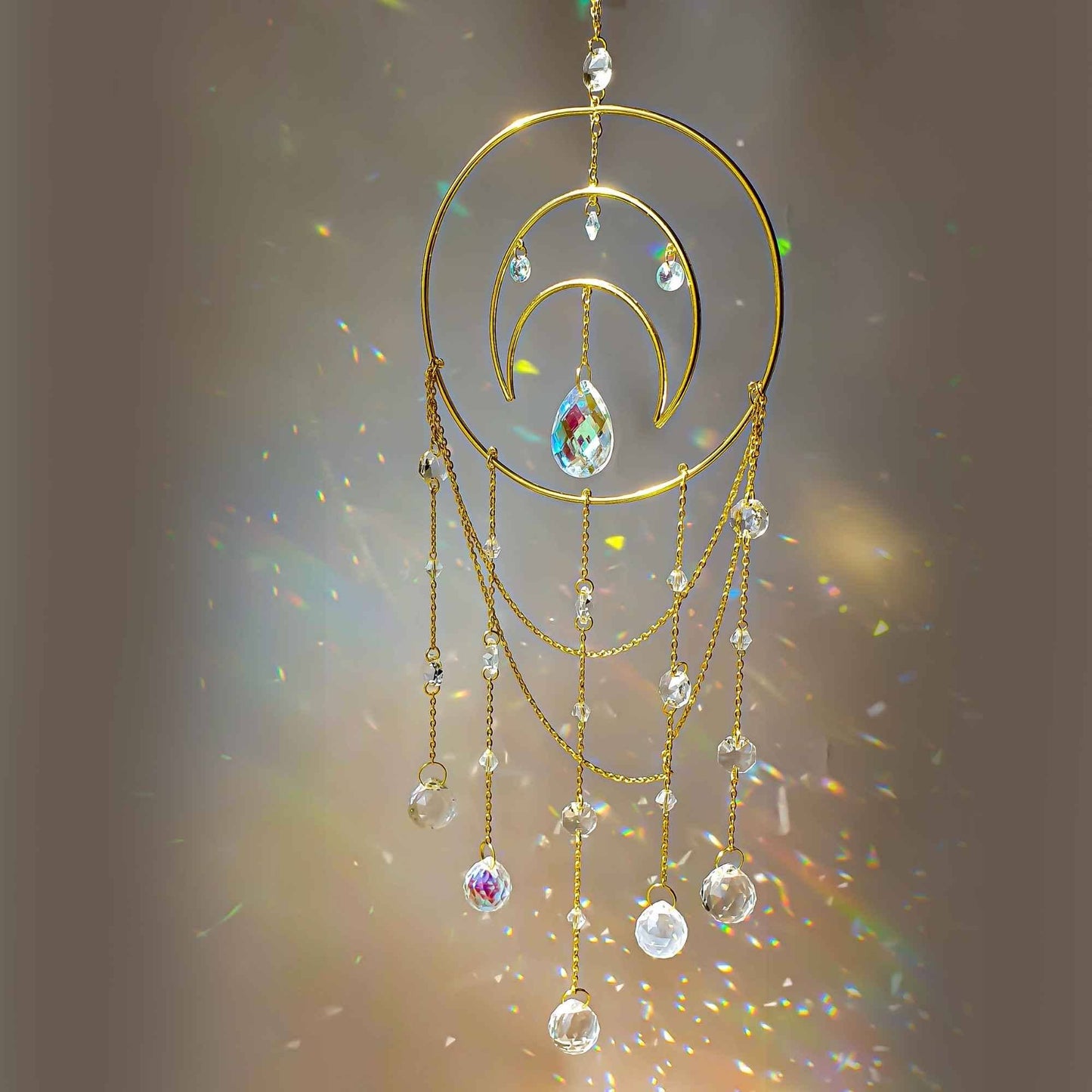 Celestial Suncatcher - Boho Rainbow Prism Decor