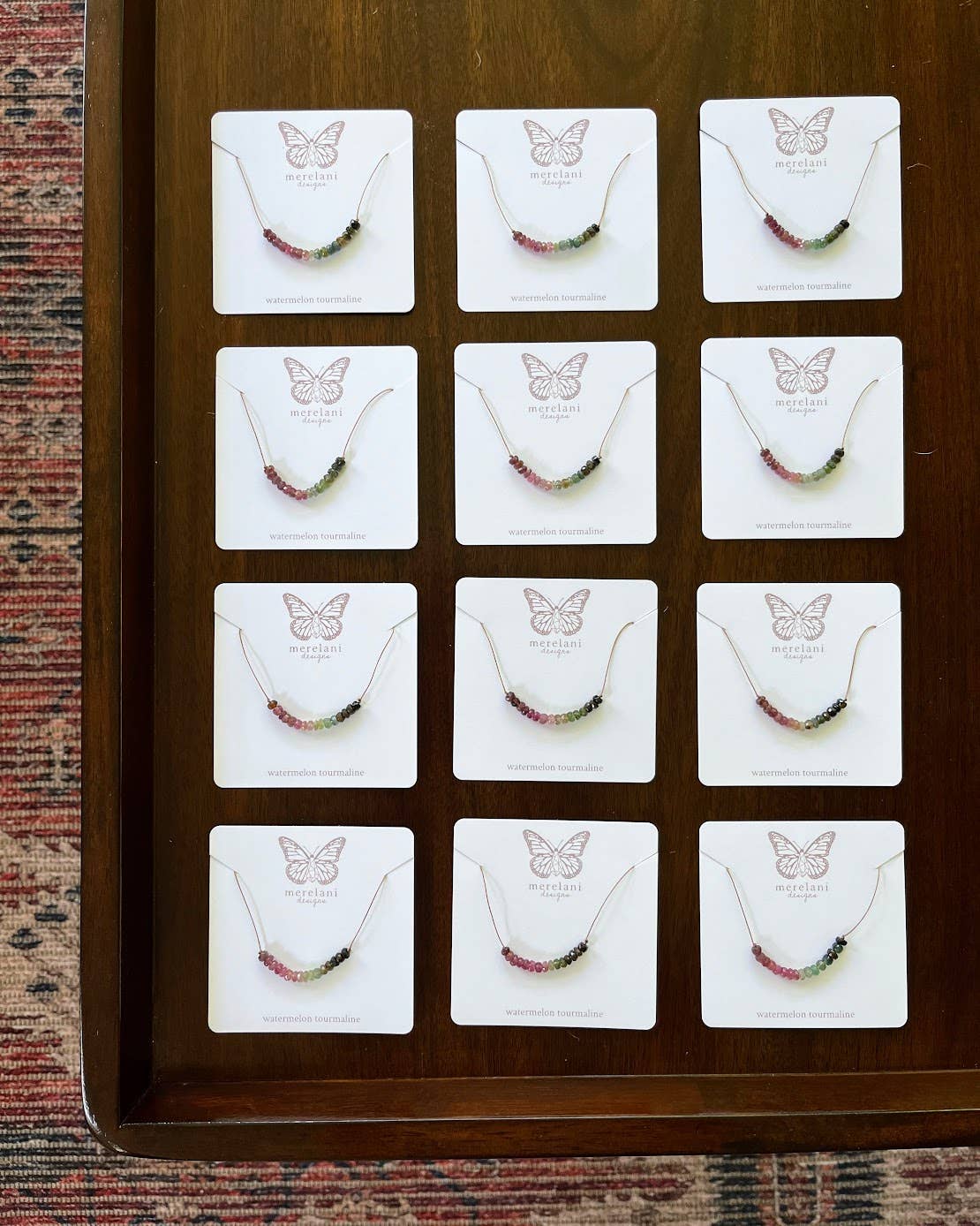 Watermelon Tourmaline Necklace: 16, 18, or 20"