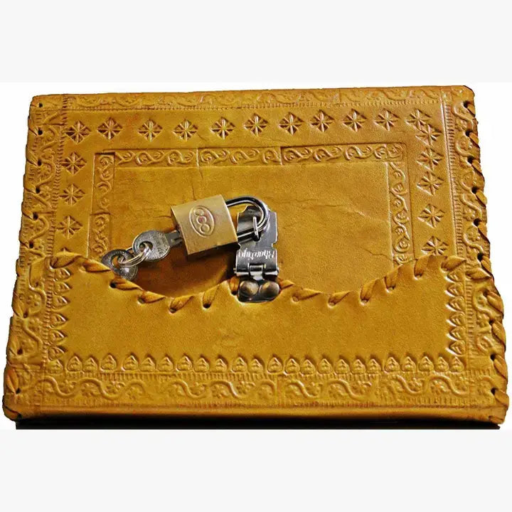 TUZECH Handmade Leather Vintage Journal Lock And Key Diary