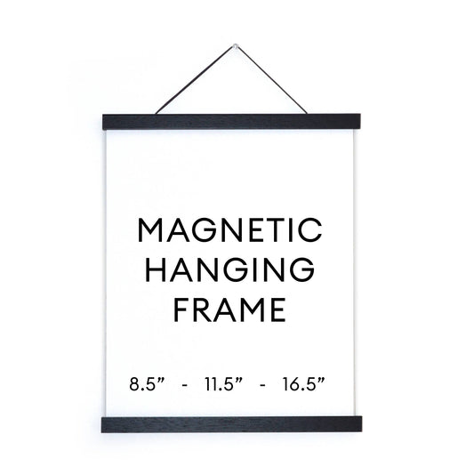 Magnetic Wood Hanging Poster Frame: BLACK / 8.5"