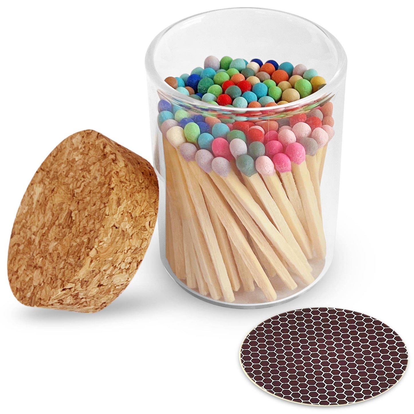 2" Matches in Cork Top Jar - Colors of Your Choice