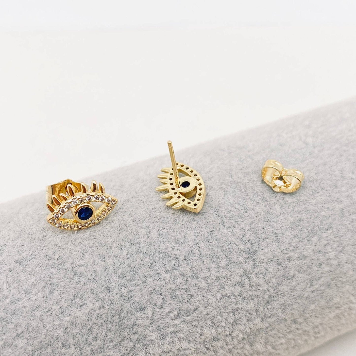 Cubic Zirconia Evil Eye Ear Studs