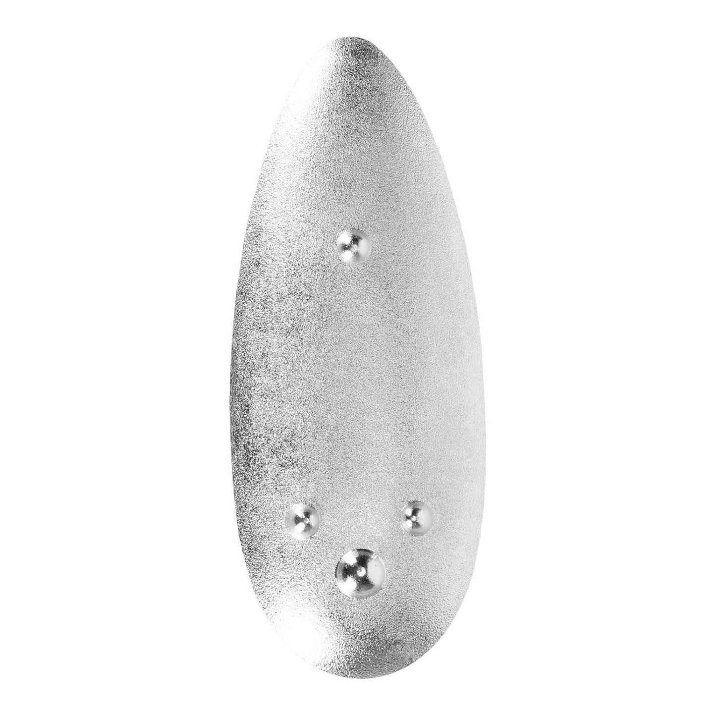 Silver Leaf-Shaped Copper Incense Holder – 5.5" x 2"