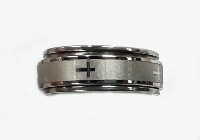 Cross Spinner Stainless Steel Ring