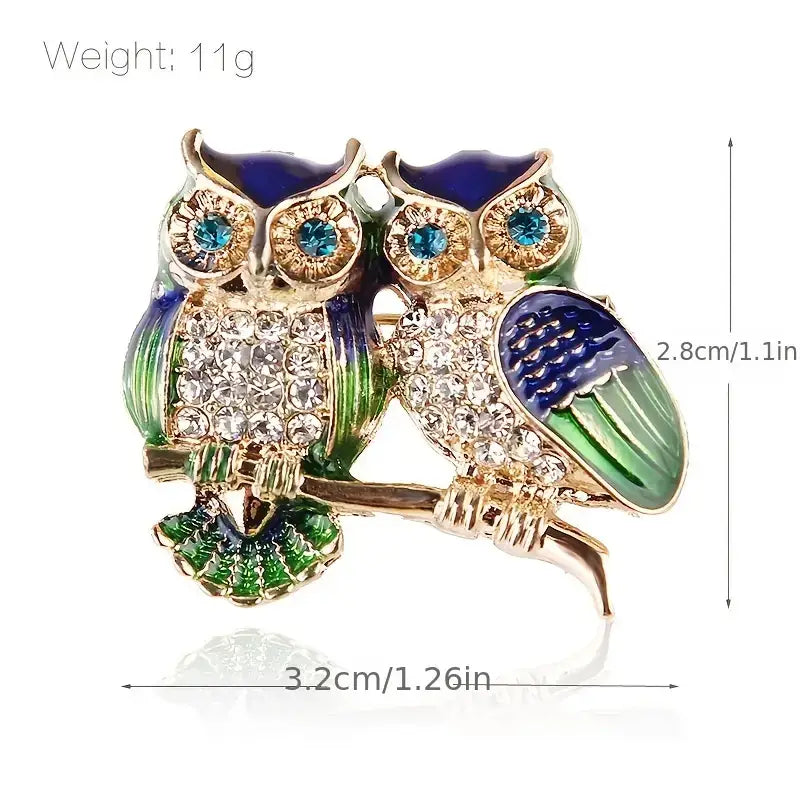 Elegant Brooch Pins Collection - Hummingbirds, Owls, Bugs