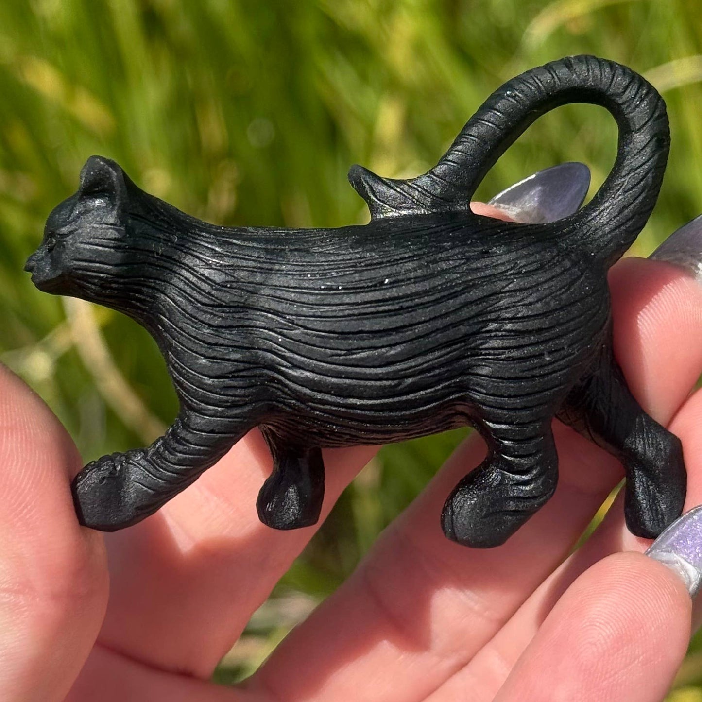Matte Obsidian Strolling Cat